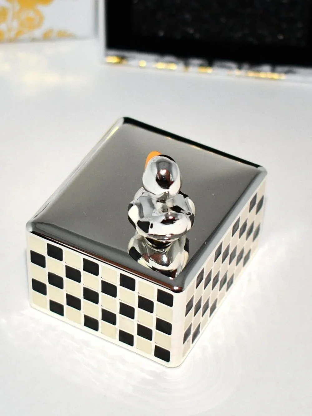 Mackenzie Childs Duck Silver Plated Music Box #78220-1113 NWT